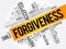 Forgiveness word cloud collage, social concept background