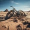 Forgotten Journey: Abandoned Bicycle in the Solitude of the Desert