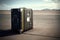 forgotten luggage on the airport runway.Generative AI