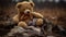 Forgotten Memories Abandoned and Wounded Teddy Bear Amidst Refuse. Generative Ai