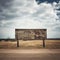 Forgotten Oasis: Distressed Wooden Sign Along Desert Motorway Journey