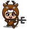 Fork arrow deer animal mascot costume