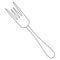 Fork for food. The cutlery consists of a handle and prongs. Vector illustration. Outline on an isolated white background.