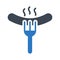 Fork glyph colour vector icon