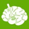 Fork is inserted into the brain icon green