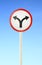 Fork junction traffic sign