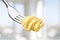 Fork with just spaghetti around it on background