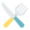 Fork and Knife flat icon, dinner and restaurant