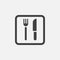 Fork and knife icon, vector logo, linear pictogram isolated on white, pixel perfect illustration.