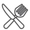 Fork and Knife line icon, dinner and restaurant