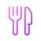 Fork and knife pixel perfect gradient linear ui icon
