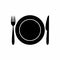 Fork knife and plate icon vector design