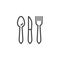 Fork knife and spoon line icon