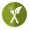 Fork leaf healthy food symbol shadow
