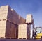 fork lift truck ,cargo,Forklift lifting a pallet of many packages