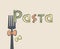 Fork with pasta