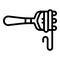 Fork pasta icon outline vector. Spaghetti noodle