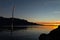 Fork.People. Sunset. Geneva Lake. Silhouette. Sky