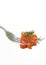 fork piece of red fish, dill isolated healthy fresh