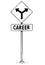 Fork in the Road Arrow Sign Drawing of Career Business Text