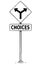 Fork in the Road Arrow Sign Drawing of Choices Business Text