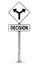 Fork in the Road Arrow Sign Drawing of Decision Business Text