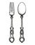 Fork and spoon antique. Cutlery vector illustration set