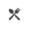 Fork and spoon crossed icon vector