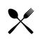 Fork and spoon crossed vector icon. cutlery isolated on white background