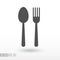 Fork and spoon - flat icon. Sign Food