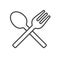 Fork and spoon line icon, outline vector sign, linear style pictogram isolated on white.