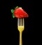 Fork & strawberry, illustration