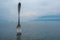 Fork of Vevey, Lake Geneva on cloudy sky background