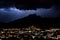 Forked lightning over Mount Pilatus city horw canton lucerne