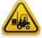 Forklift alert warning symbol with reflects, lights and shadows.