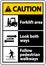 Forklift Area Look Both Ways Sign On White Background