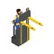 Forklift cart isometric 3D icon