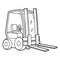 Forklift Coloring Page Isolated for Kids