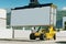 Forklift and container port.