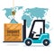 Forklift delivery service icons