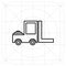 Forklift delivery truck vector icon