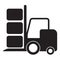 Forklift delivery truck vector icon