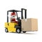 Forklift driver with the cargo