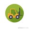 Forklift flat design long shadow color vector icon