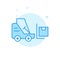 Forklift Flat Vector Icon, Symbol, Pictogram, Sign. Light Blue Monochrome Design. Editable Stroke