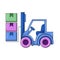 Forklift full of box Colored vector illustration