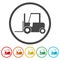 Forklift icon, Forklift truck silhouette, 6 Colors Included