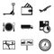 Forklift icons set, simple style