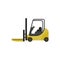 Forklift illustration on white background.