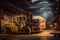 forklift lifting heavy cargo in a warehouse